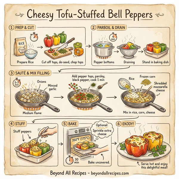 Cheesy Tofu-Stuffed Bell Peppers instructions