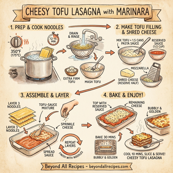 Cheesy Tofu Lasagna with Marinara instructions