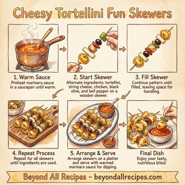 Cheesy Tortellini Fun Skewers instructions