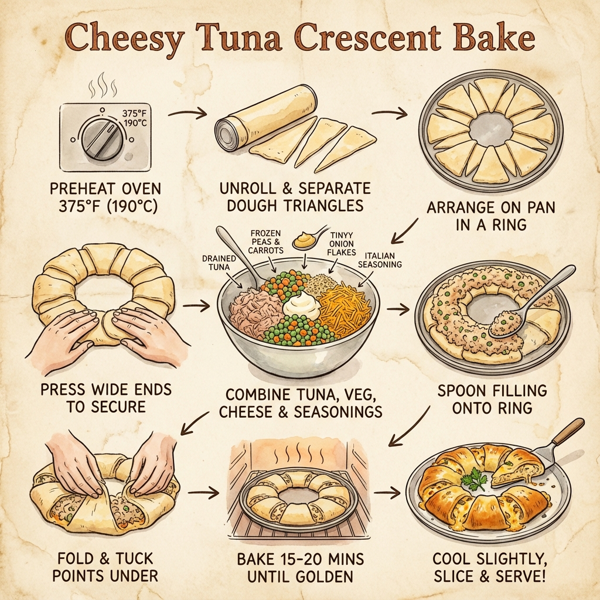 Cheesy Tuna Crescent Bake instructions