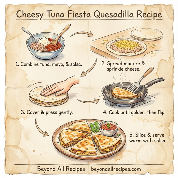Cheesy Tuna Fiesta Quesadilla instructions
