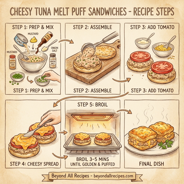 Cheesy Tuna Melt Puff Sandwiches instructions