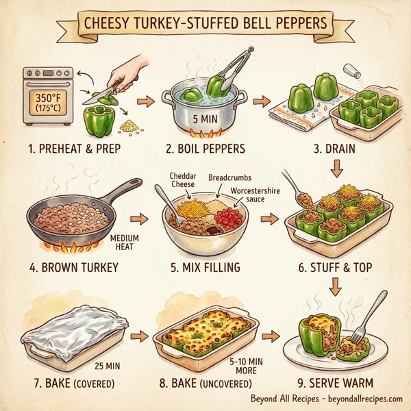 Cheesy Turkey-Stuffed Bell Peppers instructions