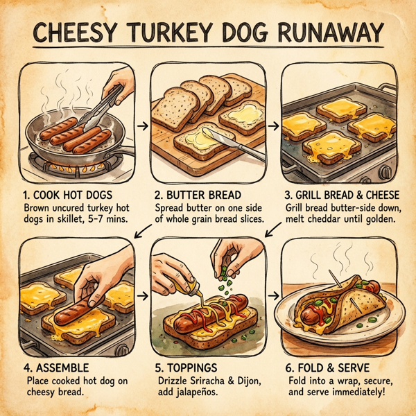 Cheesy Turkey Dog Runaway instructions