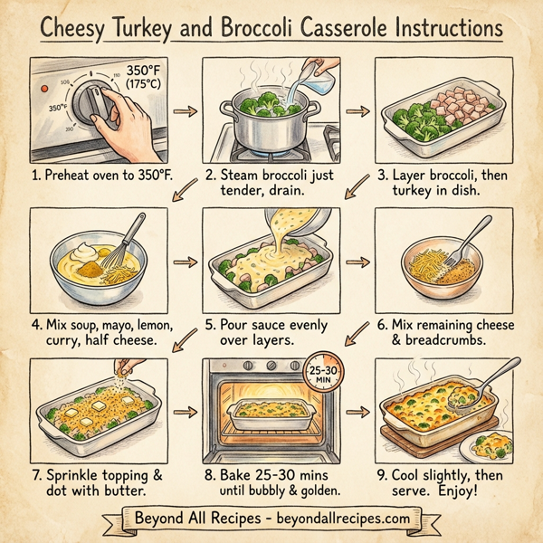 Cheesy Turkey and Broccoli Casserole instructions