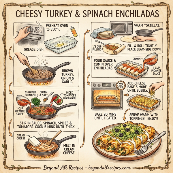 Cheesy Turkey and Spinach Enchiladas instructions