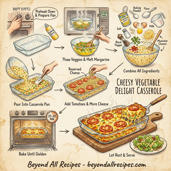 Cheesy Vegetable Delight Casserole instructions