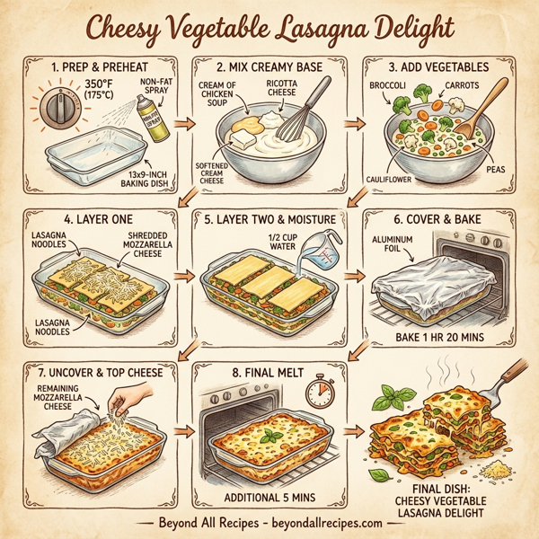 Cheesy Vegetable Lasagna Delight instructions