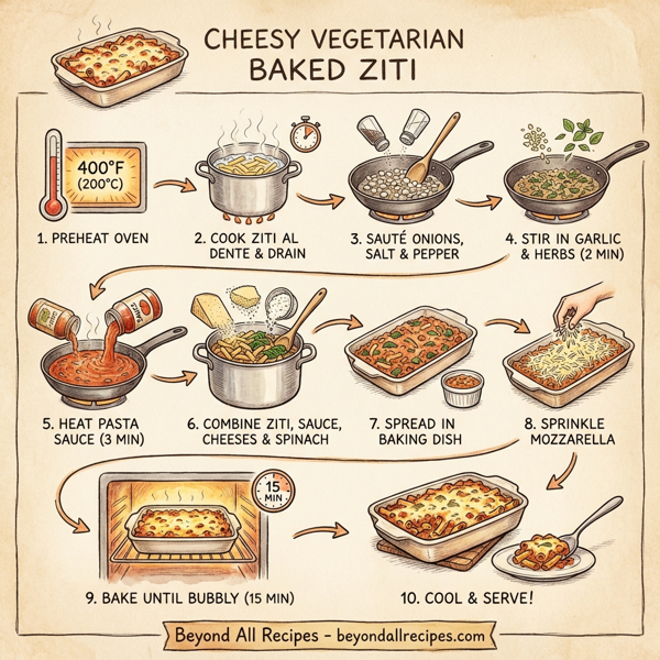 Cheesy Vegetarian Baked Ziti instructions