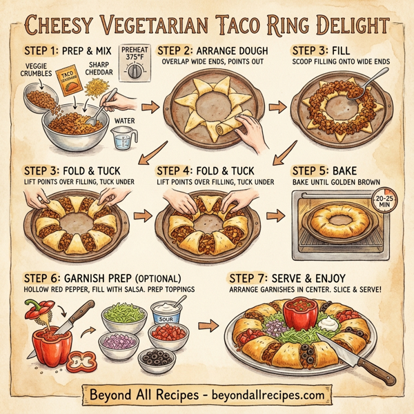 Cheesy Vegetarian Taco Ring Delight instructions