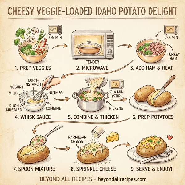 Cheesy Veggie-Loaded Idaho Potato Delight instructions