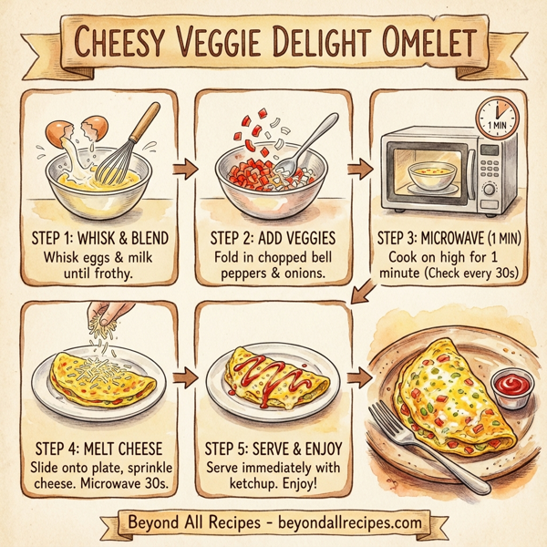 Cheesy Veggie Delight Omelet instructions