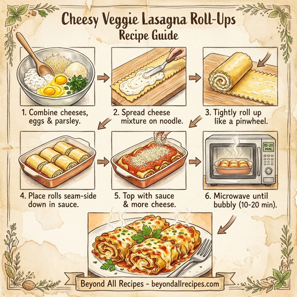 Cheesy Veggie Lasagna Roll-Ups instructions