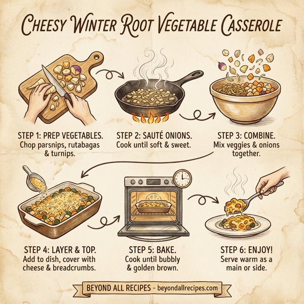 Cheesy Winter Root Vegetable Casserole instructions