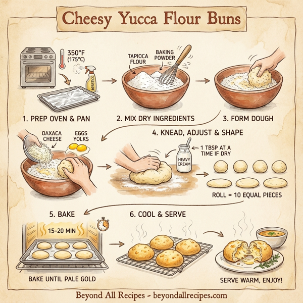 Cheesy Yucca Flour Buns instructions