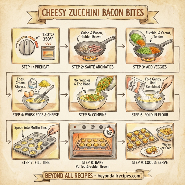 Cheesy Zucchini Bacon Bites instructions