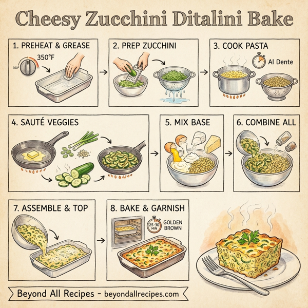 Cheesy Zucchini Ditalini Bake instructions