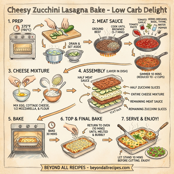 Cheesy Zucchini Lasagna Bake - Low Carb Delight instructions