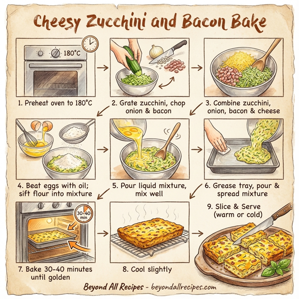 Cheesy Zucchini and Bacon Bake instructions