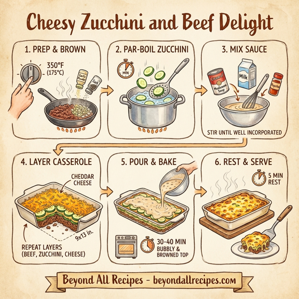 Cheesy Zucchini and Beef Delight instructions