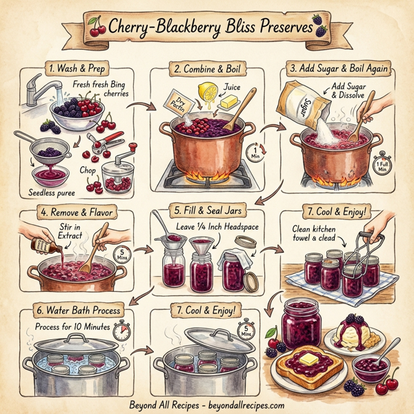 Cherry-Blackberry Bliss Preserves instructions
