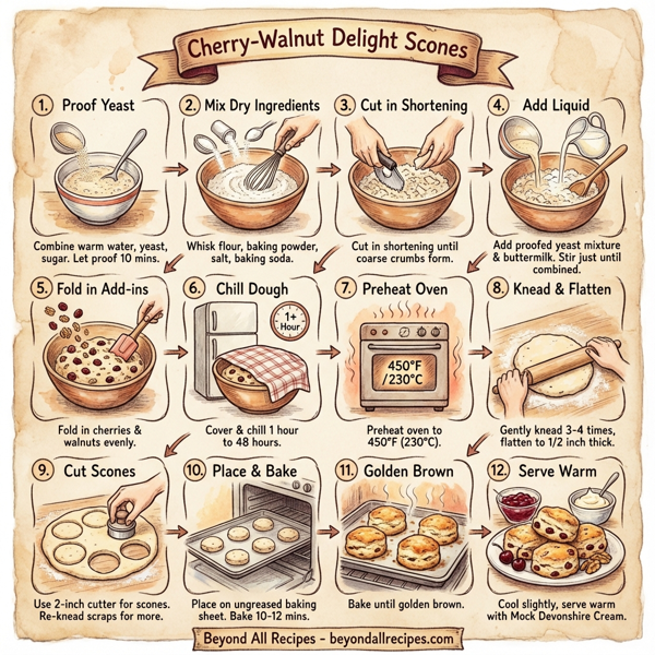 Cherry-Walnut Delight Scones instructions