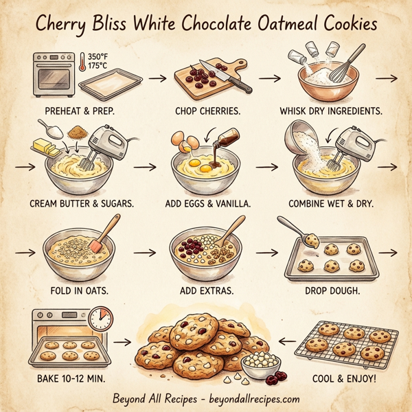 Cherry Bliss White Chocolate Oatmeal Cookies instructions