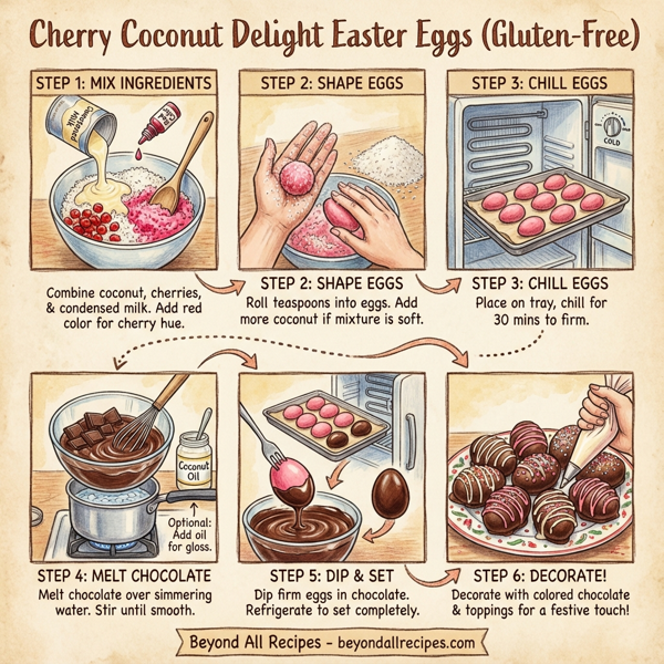 Cherry Coconut Delight Easter Eggs (Gluten-Free) instructions