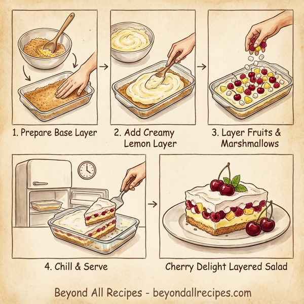 Cherry Delight Layered Salad instructions