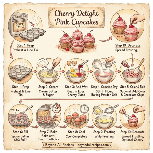 Cherry Delight Pink Cupcakes instructions