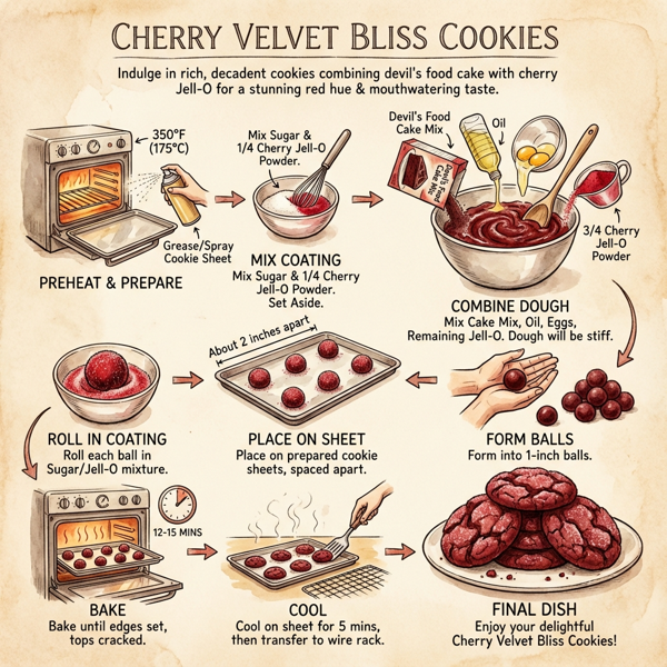Cherry Velvet Bliss Cookies instructions