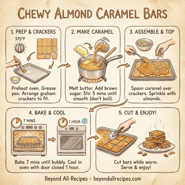 Chewy Almond Caramel Bars instructions