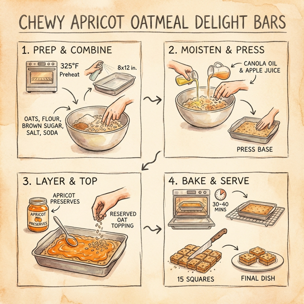 Chewy Apricot Oatmeal Delight Bars instructions