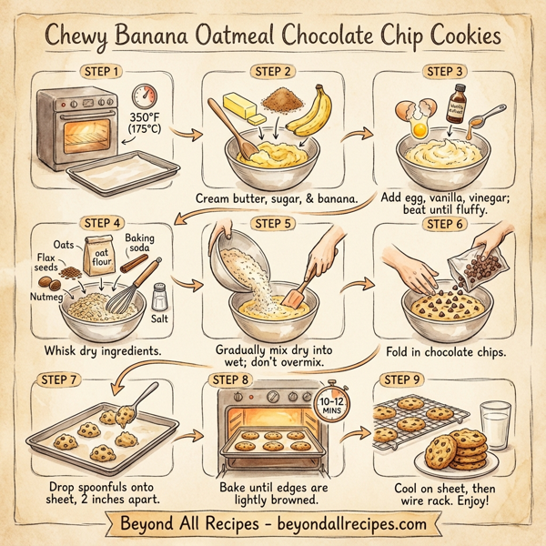 Chewy Banana Oatmeal Chocolate Chip Cookies instructions