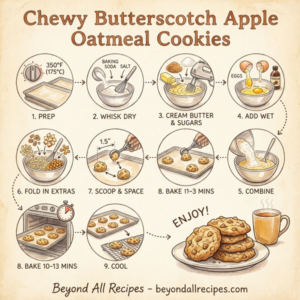 Chewy Butterscotch Apple Oatmeal Cookies instructions