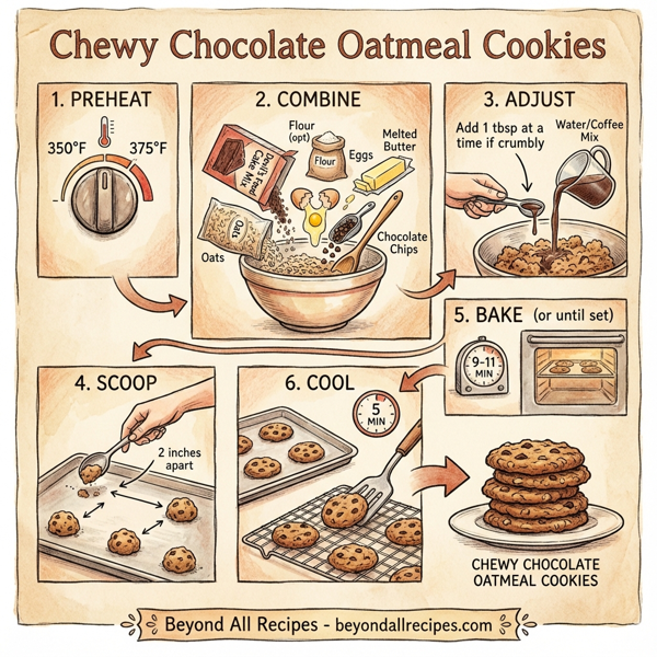 Chewy Chocolate Oatmeal Cookies instructions
