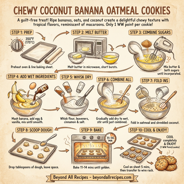 Chewy Coconut Banana Oatmeal Cookies instructions