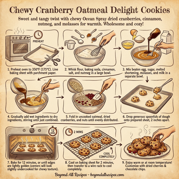 Chewy Cranberry Oatmeal Delight Cookies instructions