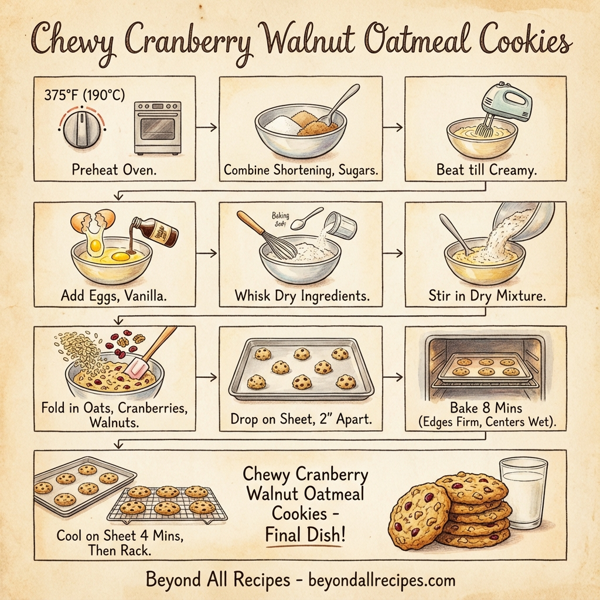 Chewy Cranberry Walnut Oatmeal Cookies instructions