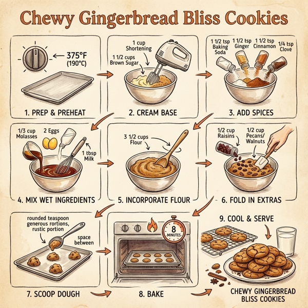 Chewy Gingerbread Bliss Cookies instructions