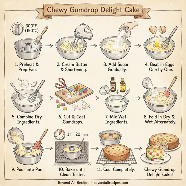 Chewy Gumdrop Delight Cake instructions