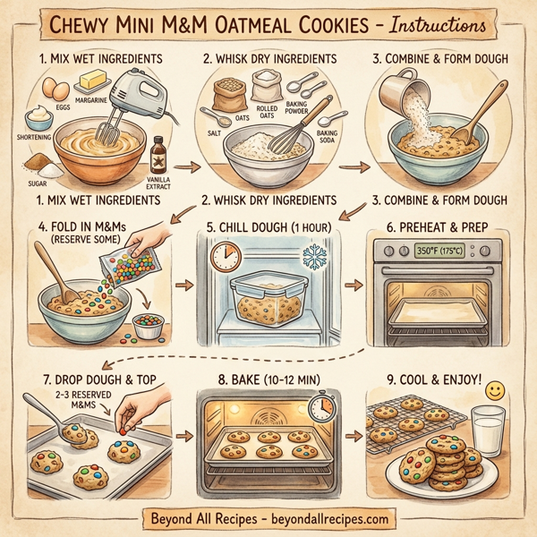 Chewy Mini M&M Oatmeal Cookies instructions