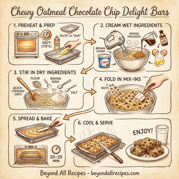 Chewy Oatmeal Chocolate Chip Delight Bars instructions