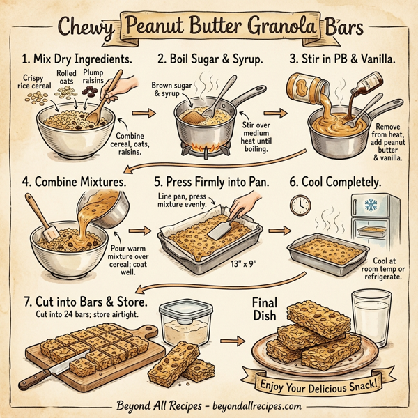 Chewy Peanut Butter Granola Bars instructions