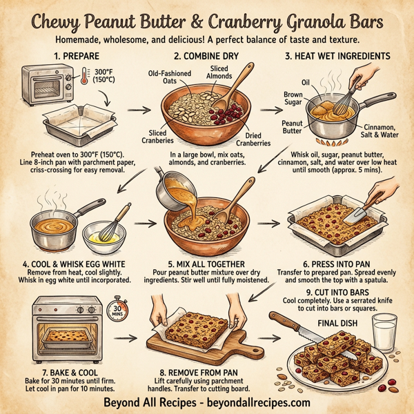 Chewy Peanut Butter & Cranberry Granola Bars instructions