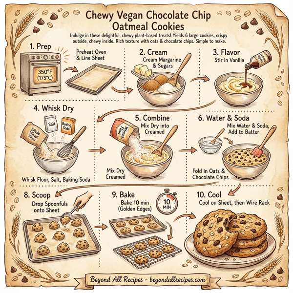 Chewy Vegan Chocolate Chip Oatmeal Cookies instructions
