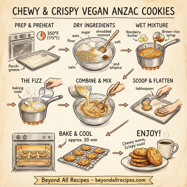 Chewy & Crispy Vegan Anzac Cookies instructions