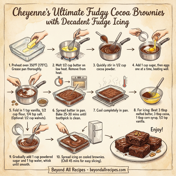 Cheyenne's Ultimate Fudgy Cocoa Brownies with Decadent Fudge Icing instructions