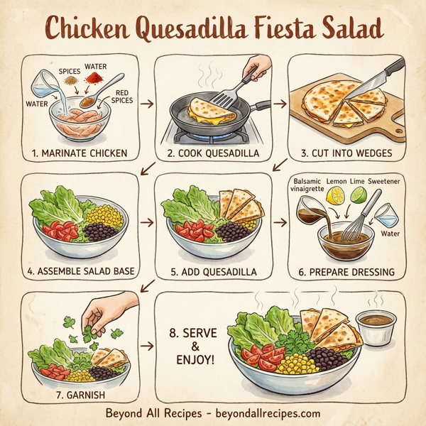 Chicken Quesadilla Fiesta Salad instructions