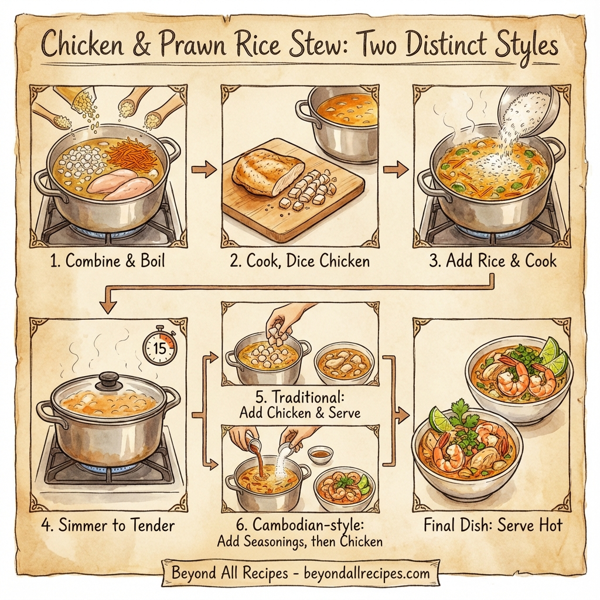 Chicken & Prawn Rice Stew: Two Distinct Styles instructions